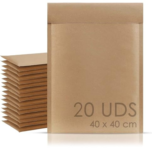 MAPS MAMAPAS 20 Umschläge 25x34 mit Falte an der Basis von 6+8 cm, E-Commerce-Umschläge aus Kraftpapier mit Klebeverschluss, auf Kleidung, auf Vintage-Sendungen, Transporttaschen