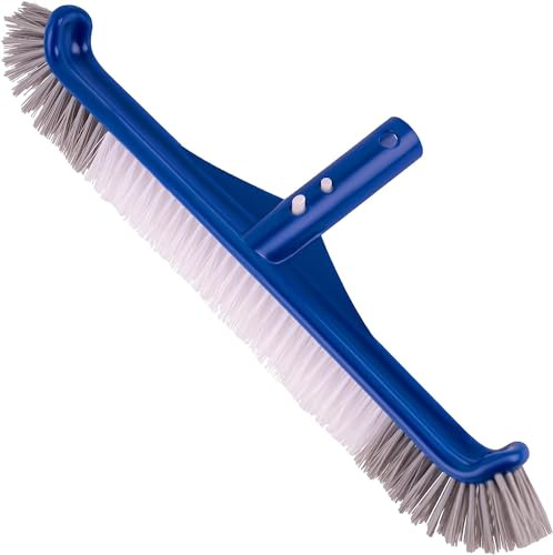 PooLiFE Spazzola per piscina da 17,5, per la pulizia di pareti della piscina, spazzole da 45 cm, con setole in nylon e clip EZ, spazzola per la pulizia della piscina ad alta efficienza con estremità