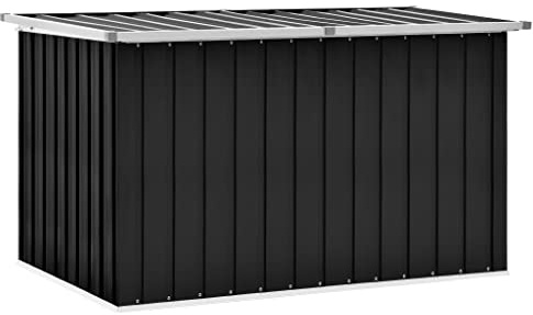 FOZICV Garten-Aufbewahrungsbox Anthrazit 149x99x93 cm Verzinkter Stahl y Kunststoff Auflagenbox Stahl Kissenbox Stahl Allzwecktruhe Outdoor Garden Storage Box Stauraumbox Balcony Furniture
