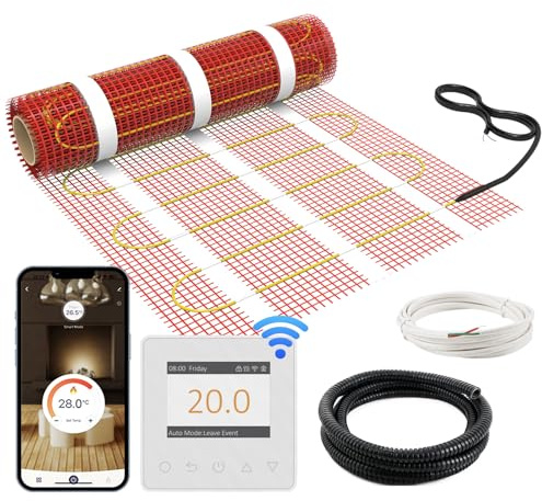 HEATIT Fußbodenheizung Matte, elektrisch, selbstklebend, Fußbodenheizung, 150W/㎡ Warmmat (1㎡ 84K)
