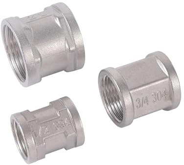 XIOKLM 1/2 3/4 1 Innengewinde 304 Edelstahl Doppeldraht Rohrverbindung Hardware Sanitärarmatur Kupplung Steckverbinder Adapter 1 Stk(3/4)