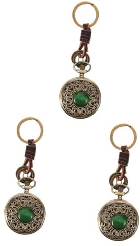 SAFIGLE 3stücke Antike Taschenuhr Mit Schlüsselanhänger Retro-Design Quartz-Uhr Für Damen Und Tragbare Vintage-Uhr Perfektes Für Besondere Anlässe