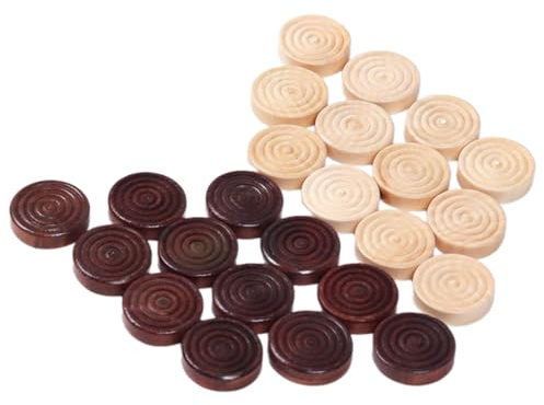 zuousxbs Dame-Spielsteine, Dame-Spielsteine, Backgammon-Spielsteine, Brettspiel, Backgammon, Schach, stapelbare Dame-Spielsteine aus Holz