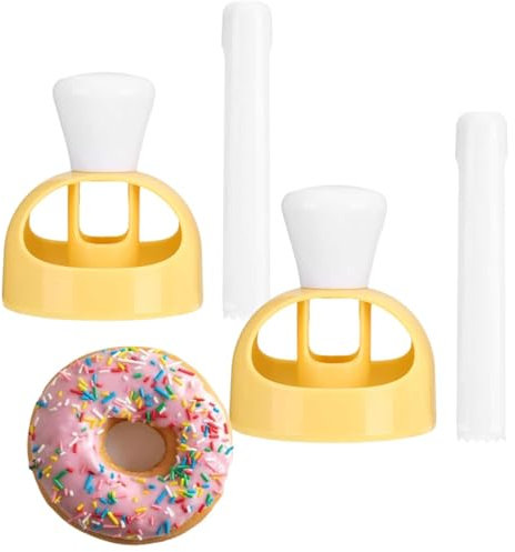 Jwthee 2Pack Donut Cutters Set, 3 Inch Doughnut Cutter Moldss, Plastic Round Cookie Cutter for Baking, Fondant Cake Bread Desserts Bakery Mouldss Desserts Cookie Cutter Maker Moldss