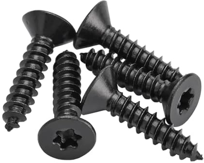 M3.5 x 16 mm Torx Countersunk Wood Screws Black Xylan Coated Self-Tapping Screws Made of 304 Stainless Steel for Wood Full Thread Woodworking Fixing (Pack of 100)