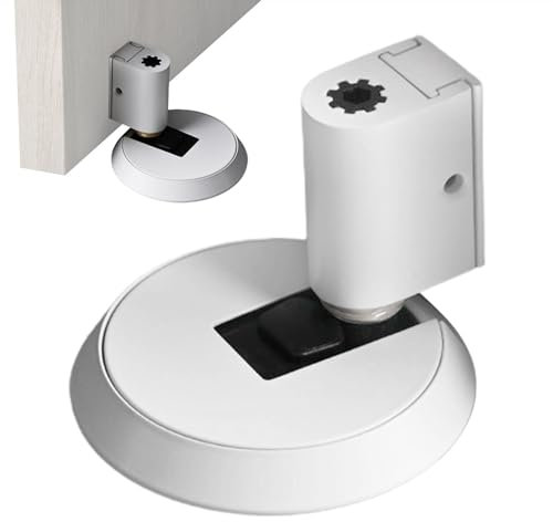 Mechanischer Bodentürstopper – Bodentürstopper aus Metall, robuster Türstopper aus Metall | Winddichter, geräuschreduzierender Türstopper mit Höhe, Türbeschläge für Unternehmen (2,44 x 0,35 Zo