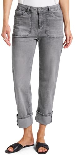 Street One A379423 Vaqueros de Pierna Recta, Gris Lavado al Azar, 28W / 26L Mujeres