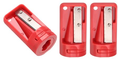 QUARKZMAN Zimmermanns Bleistiftspitzer（Rot）3 Stück | Tischler Bleistiftspitzer für Zimmermannsbleistift Tragbares Bleistift Spitzer Anspitzer für Holzbearbeitung
