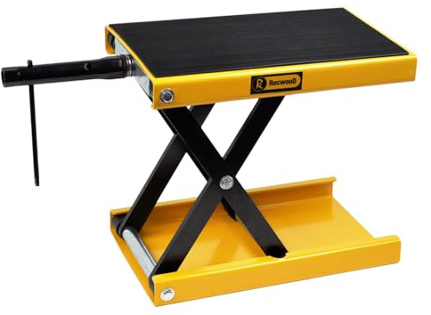 Motorcycle Scissor Jack Lift 1100 lbs Wide Deck Hoist Stand for ATVs Bike Motorbike 36x22cm Platform 95mm-350mm Heavy Duty Steel Dirtbike Table Bench Vehicle