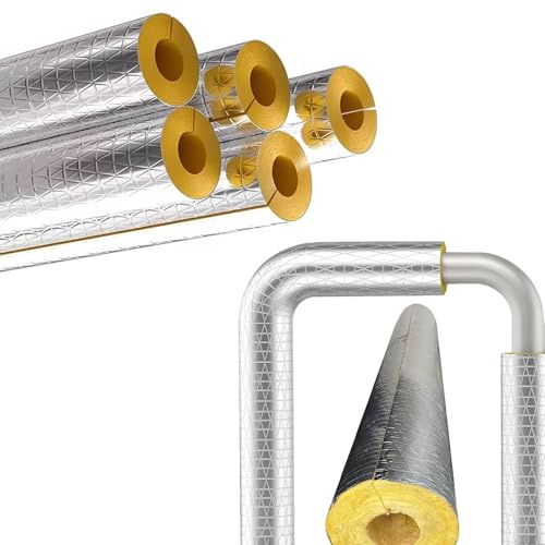 Tubo aislado con lana de vidrio, tubo aislado autosellante, aislamiento exterior for tubos de vapors y protección contra heladas (1 metro de longitud)(165mm,50MM)