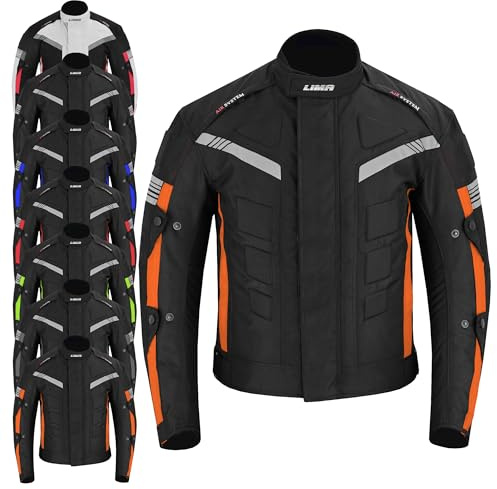 LIMA MOTO Men’s Motorcycle Motorbike Jacket 4 Season Cordura Textile Biker Jacket Waterproof Windproof with CE Armor, Air Vents & Removable Thermal Liner