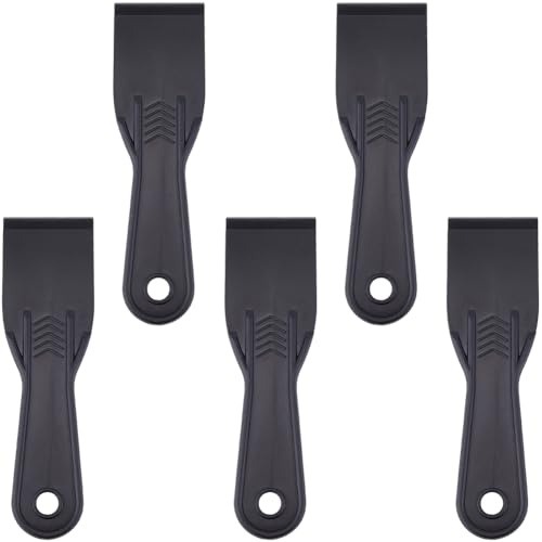 CRASPIRE 5 Raschietto Nero in Plastica con Foro da 7.1 x 2 Pollici Trapezio per La Riparazione di Cartongesso Rimozione di Strumenti da Disegno per Carta da Parati Montaggio Applicazione di Colla
