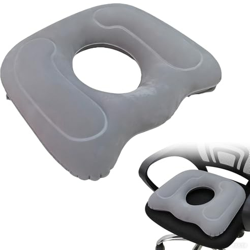 Inflatable Donut Pillow, Ring Donut Cushion, Hemorrhoid Cushion(Gray)