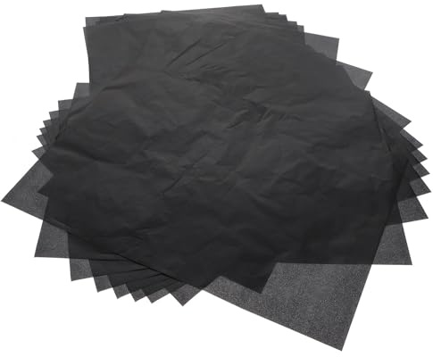 HOMOCONO Graphit Einseitig Beschichtet für Kunst und Bastelprojekte Transparentpapier Schwarz 25 Blatt Kohlepapier mit Scharfen Linien und Zuschneidbar