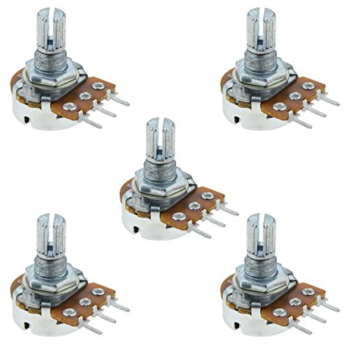 5 x 100K Logarithmic Splined Potentiometer Pot (Pack of 5)