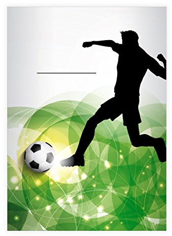 Kartenkaufrausch 2 Tolle Fußball DIN A4 Schulhefte, Schreibhefte mit Fußball Spieler in grün Lineatur 20 (blanko Heft)