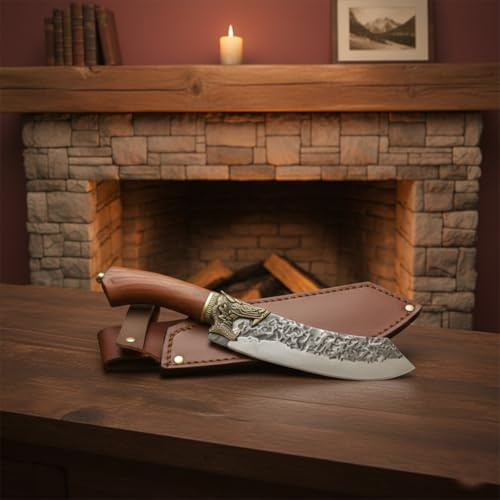 Chef Kitchen Tool Handmade Damascus Steel Overall Length 32.00 cm. Length 20.00 cm 2157