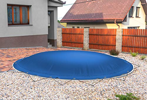 AirDeluxe Runde aufblasbare Poolplane Schwimmbad Abdeckung aus LKW Plane, Winter Poolabdeckung (Pooldurchmesser: 550cm, Blau)