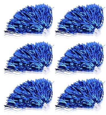 Cheerleader-Poms, 6 Stück, 7 Farben, Cheerleader-Pompons, Squad, Cheer, Sport, Party, Tanz, nützliches Zubehör (blau), Blau