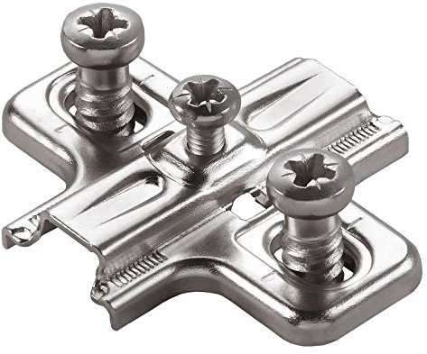 10 x Salice Kreuzmontageplatte Serie 200 mit Langlochverstellung Höhe 3 mm | mit vormontierten Euroschrauben Kreuzplatte Montageplatte von SOTECH