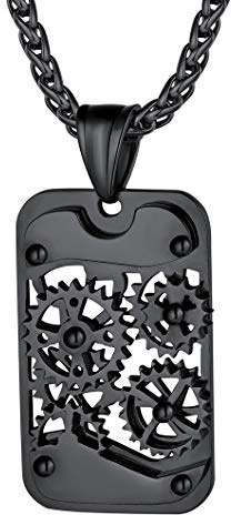 Richsteel Militärischer Anhänger, Hundemarke, Identitätskette, 50-60 cm lang, Edelstahlmedaille, inklusive Schmuckschatulle, Edelstahl, Ohne Stein