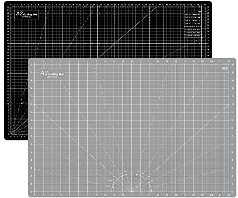 Headley Tools Eingedickt A2 Schneidematte - 60 x 45 cm Selbstheilende Nähmatte, doppelseitig, 5-lagig, für Näharbeiten, Handwerk, Hobby, Stoff, Scrapbooking-Projekt, (Schwarz/Grau)