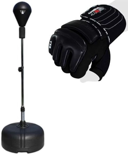 FOX-FIGHT Punchingball Stand Trainer höhenverstellbar 120cm - 160cm Trainingshandschuhe Ballhandschuhe Standboxball