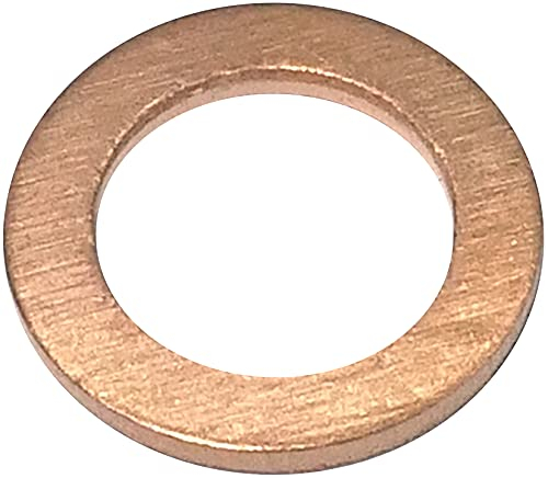 AERZETIX - C48908 - Satz von 100 Unterlegscheiben dichtung flach - dichtring - kupferdichtring - kupferdichtung - Ø6.7mm Ø10mm H1mm - aus kupfer - DIN 7603