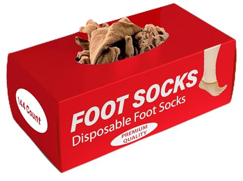 Leather Hero Disposable Try On Socks - Tan Footies for Women, 72 Pairs/144 Pieces