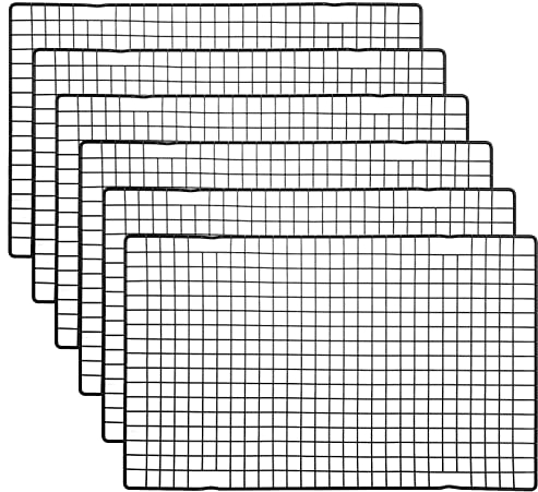 AKOLAFE 6 Pack Cooling Rack Stainless Steel 41x25cm Cooling Wire Rack Cake Cooling Rack Black Cooling Tray Oven Rack Large Wire Cooling Racks for Baking, Cooling, Dishwasher Safe