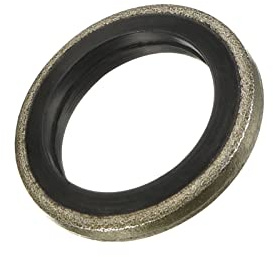 sourcing map Bonded Sealing Washers M12 17.5x12x2mm Carbon Steel Nitrile Rubber Gasket, Pack of 10