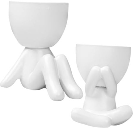 SEWOART 2St Blumentopf aus Keramik kleine Bonsaischale Keramik-Pflanztopf Moderne Keramik Blumentopf Figuren förmige Keramik Pflanzgefäße Blumentöpfe saftige Pflanzgefäße Pflanztöpfe Büro