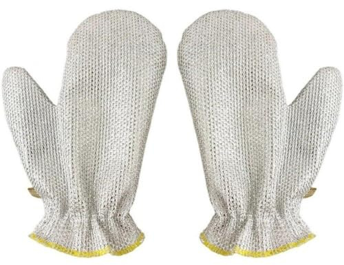 Lot De 2 Gants De Vaisselle En Fil D'acier, Couvre-mains De Nettoyage De Cuisine De 7,87 Pouces, Mitaines De Vaisselle En Fil D'acier, Gants De Lave-vaisselle Anti-brûlure, Chiffons De Nettoyage De