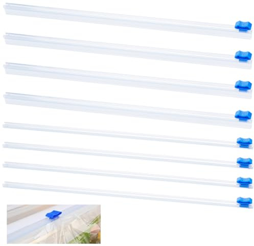 CRASPIRE 8Pcs 2 Styles Refillable/Self-Adhesive Plastic Wrap Slide Cutter Compatible for 12/13in Cling Film Dispenser Sliding Cutter Two Way Replacement Home Kitchen Tin Foil Baking Parchment Paper