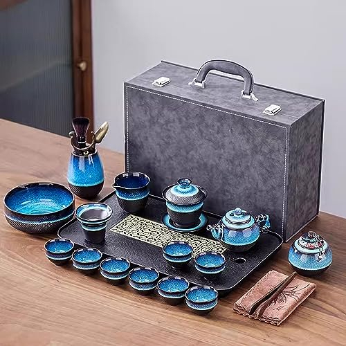 XaEjNzwDT Tetera marroqui teteras para te Juego de te Caja de Regalo de Juego de té de cerámica para el hogar, Adecuada para reunirse con Invitados en la Oficina(Color:G,Size:)
