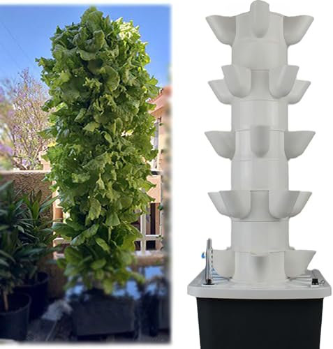 GCZQYAM Hydroponik-Anbausystem-Kit-Turm, Bester großer Kräutergarten, Salat, Tomaten, Gemüse, Kräuter, Hydroponik-Anbausystem für drinnen und draußen