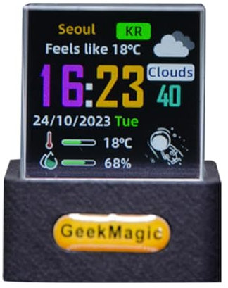 jileijar Orologio meteorologico ornamento desktop WiFi orologio meteo display decorazione decorativa regalo camera da letto novità ornamento