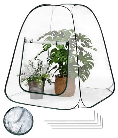 WOLTU Pop-up Mini Tent, waterproof PVC Greenhouse with Clear View, retains moisture in summer and keeps warm in winter, for indoor and outdoor use, 70x70x80 cm, transparent