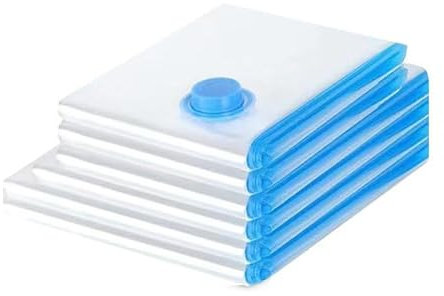 Sacchetti Sottovuoto Vestiti con Pompa Elettrica, Confezione da 8 (2 Jumbo, 2 Grandi, 2 Medi, 2 Piccoli) Buste Sottovuoto Vestiti con Pompa Manuale per Coperte, Piumino, Cuscini, Trapunte, Viaggi