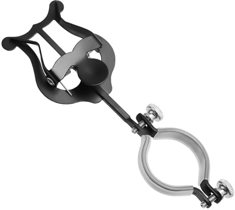 Clip Musicale per Lira per Clarinetto, Metallo Supporto Clip Musicale per Clarinetto per Banda Musicale Morsetto Lira per Clarinetto per Flauto Tromba Strumenti a Fiato Principianti (Nero)
