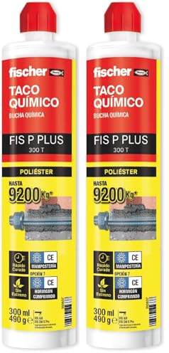 fischer Taco Químico, Gris, 300 ml (Paquete de 2)