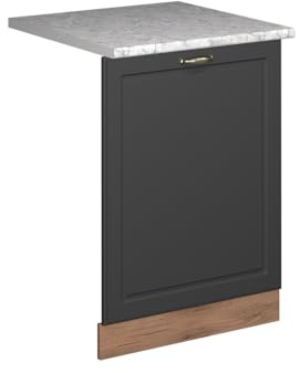 Vicco Façade de Lave-Vaisselle Fame-Line, Anthracite-Or, 60cm, PT Marbre, à Combiner avec d'autres modules de la série Fame-Line