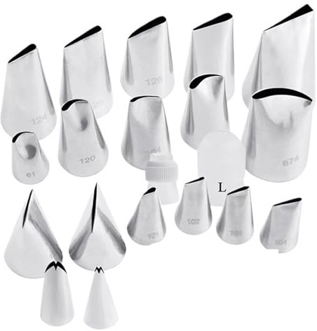 WJLYDM 20pcs/set Rose Pastry Nozzles Cake Decorating Tools Flower Icing Piping Nozzle Cream Cupcake Tips Baking Accessories For Home Kitchen