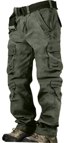TOFOTL Pantaloni Pioggia Moto Yoko Lines Ideal Confortevoli per Ore di Lavoro Intenso Militari Tuta da Lavoro Leagoera Elastico Tuta Moto Uomo Tattici Uomo Pantaloni Cargo Ragazzo 04-Verde M