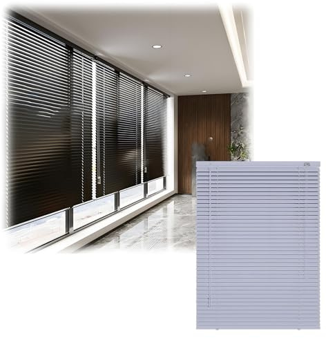 Persianas Venecianas Aluminio Medida 25cm Lamas, Estores Horizontales Blackout Interior, Baño Opacas Impermeables Privacidad 25cm Lamas 80/95/120/125/130/160cm(Morado Claro)