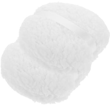 OATIPHO 2piezas De Polvo De Felpa Extragrande Suave y Larga Reutilizable Para Sensible y Aplicación De Polvos Corporales Blanco