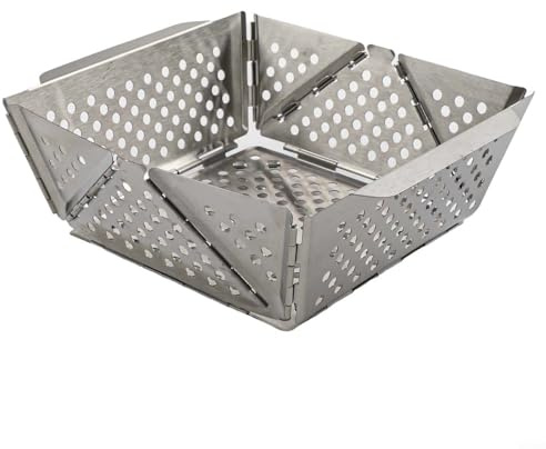 Folding Strainer and Storage Basket for Efficient Kitchen and For BBQ Preparation