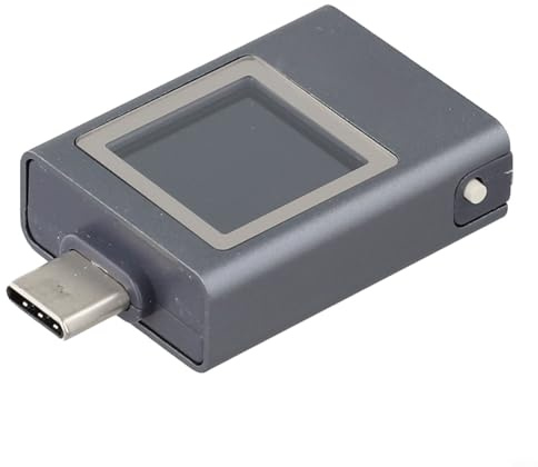 Voltímetro tipo C y medidor de corriente para analizar la salida del cargador y la entrada del dispositivo