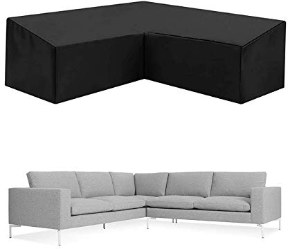 Housse Salon de Jardin Forme en V Imperméable, Housse for Canapé d Angle Exterieur 210D Oxford Bâche de Protection for canape de Jardin(270x270x90cm)