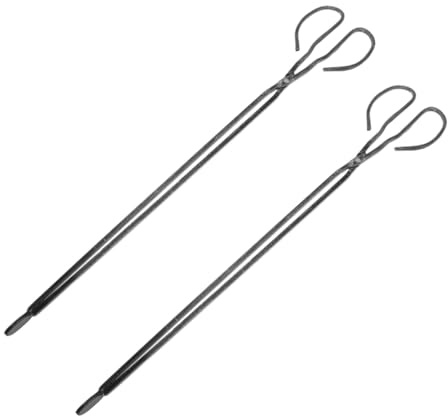 Ciieeo Extended Fireplace Tongs Long Handle Big Head Garbage Clip Outdoor Cleaning Picker 50cm Set of 2 for Fireplace and Picnic Use